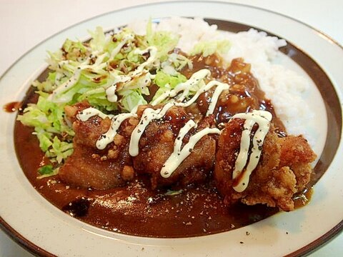 鶏の唐揚げと白菜のせてカレーライス レシピ 作り方 By ぷ みぃまま 楽天レシピ